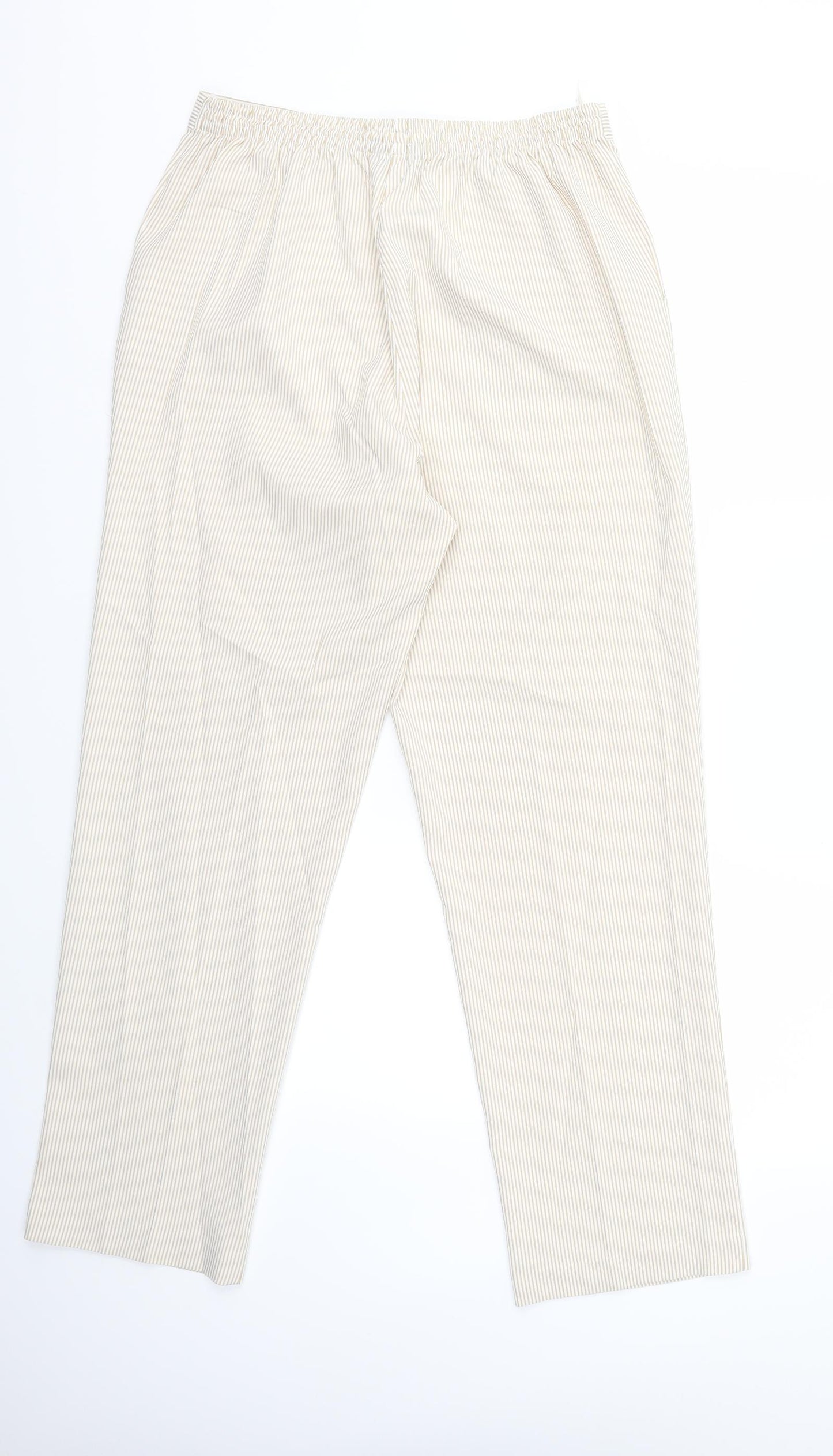 Bonmarché Womens Beige Striped  Snow Pants Trousers Size 12 L28 in