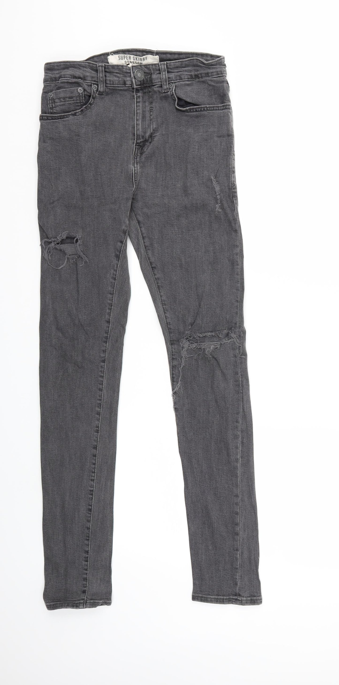 New Look Mens Grey  Denim Skinny Jeans Size 32 in L30 in