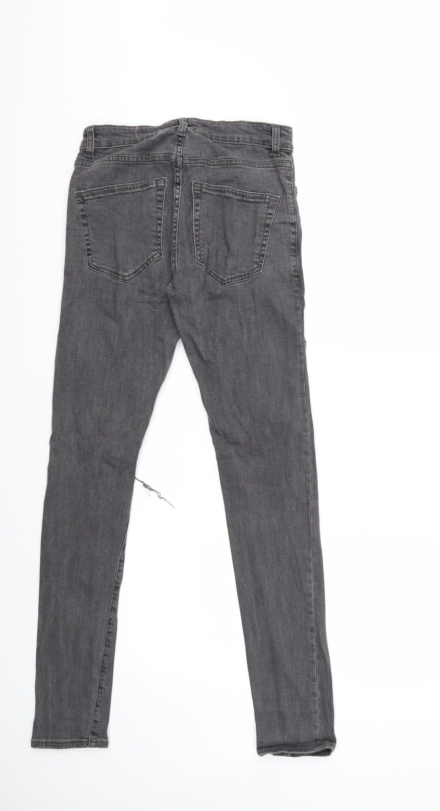 New Look Mens Grey  Denim Skinny Jeans Size 32 in L30 in
