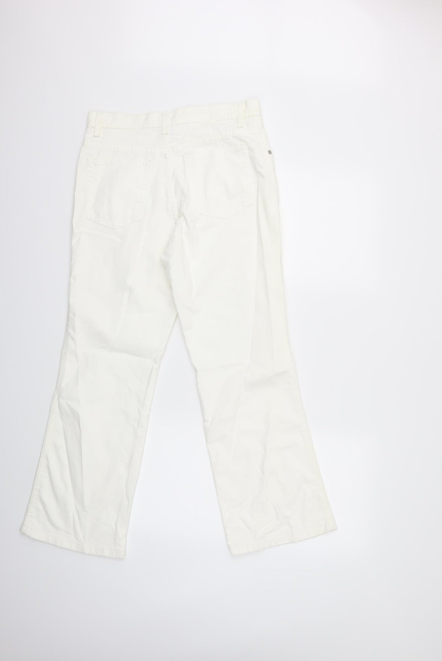 Marks and Spencer Womens White  Denim Flared Jeans Size 12 L29 in