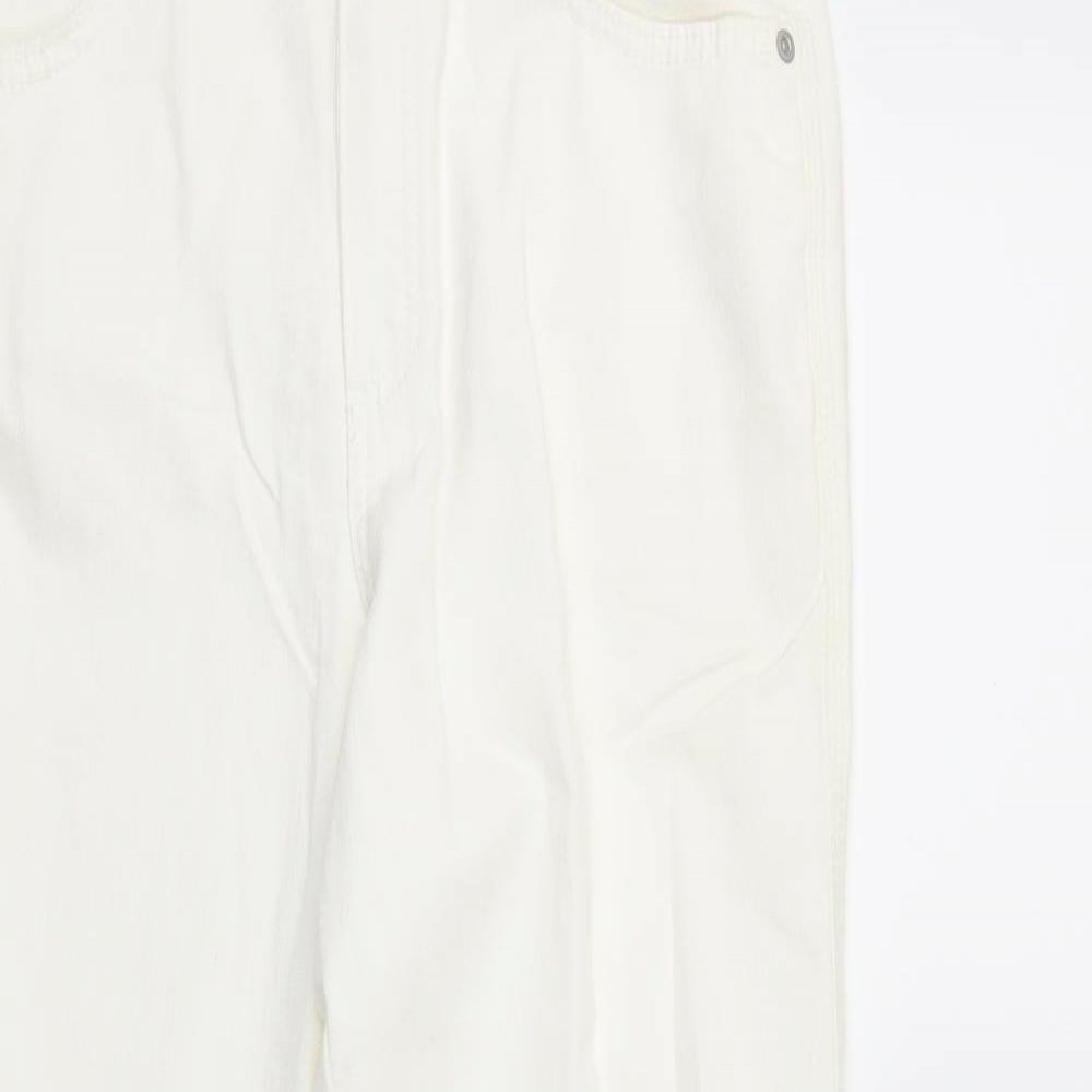 Marks and Spencer Womens White  Denim Flared Jeans Size 12 L29 in
