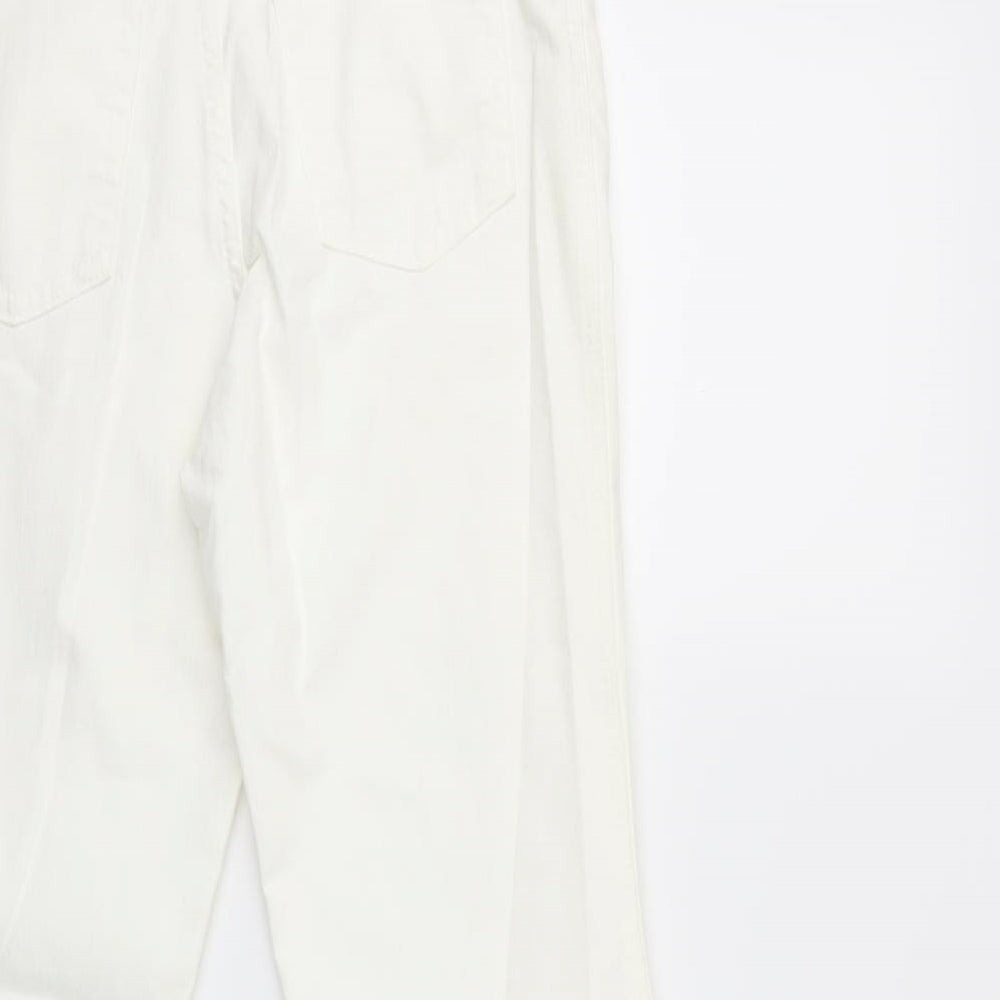 Marks and Spencer Womens White  Denim Flared Jeans Size 12 L29 in