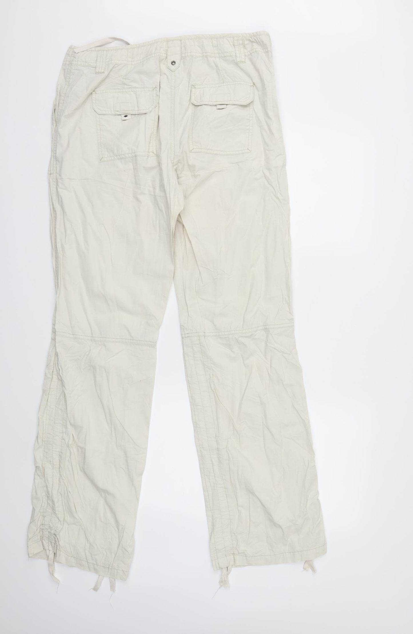 H&M Womens Beige   Cargo Trousers Size 18 L33 in
