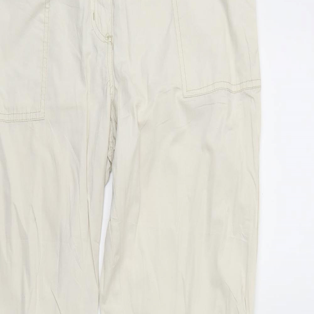 H&M Womens Beige   Cargo Trousers Size 18 L33 in