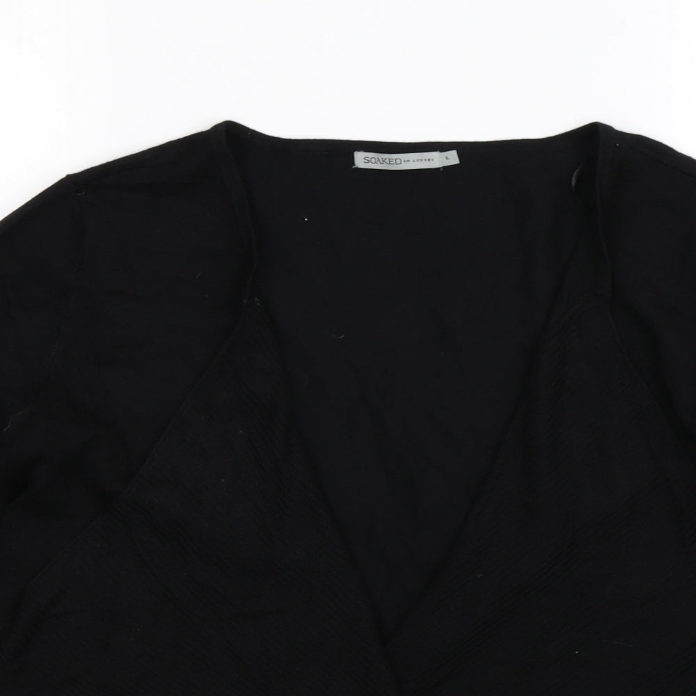 Soaked in Luxury Womens Black  Knit Cardigan Jumper Size L