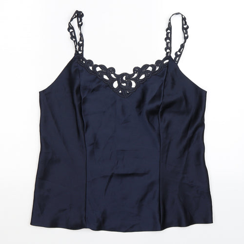 Marks and Spencer Womens Blue  Satin Top Pyjama Top Size 12