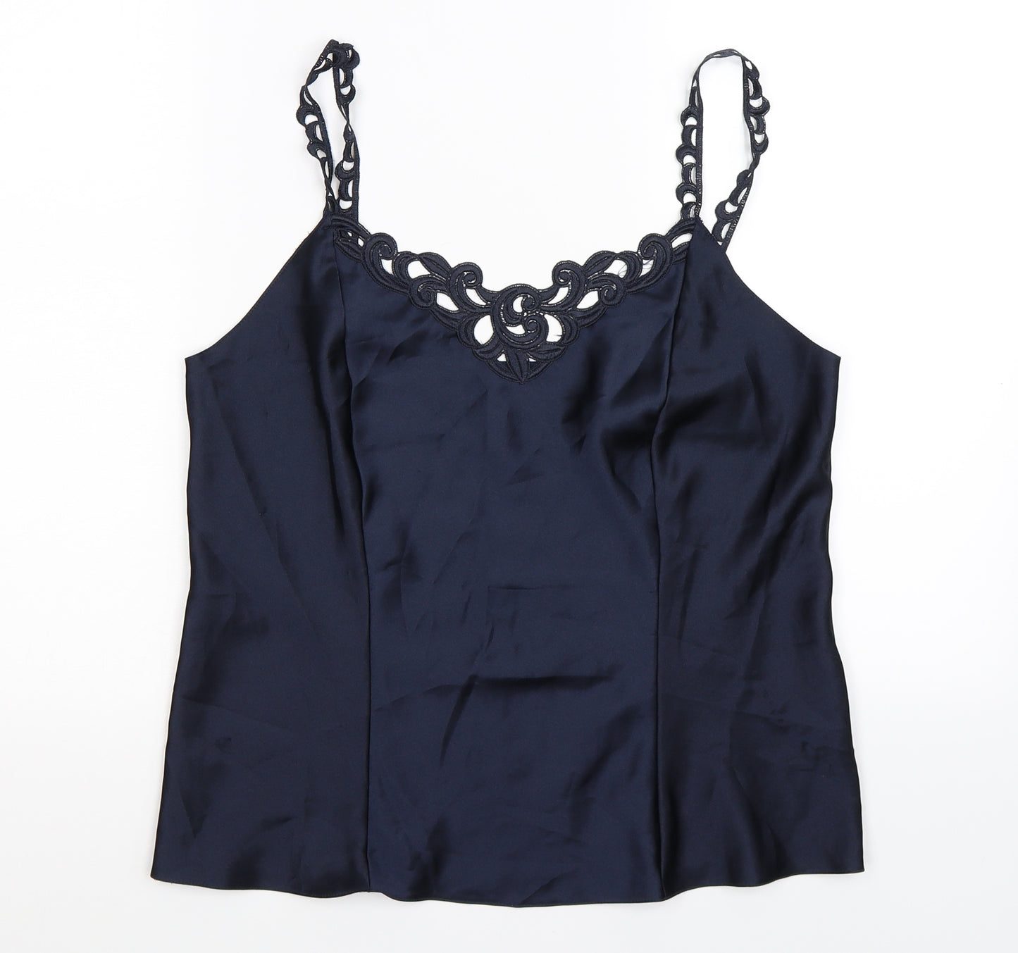 Marks and Spencer Womens Blue  Satin Top Pyjama Top Size 12