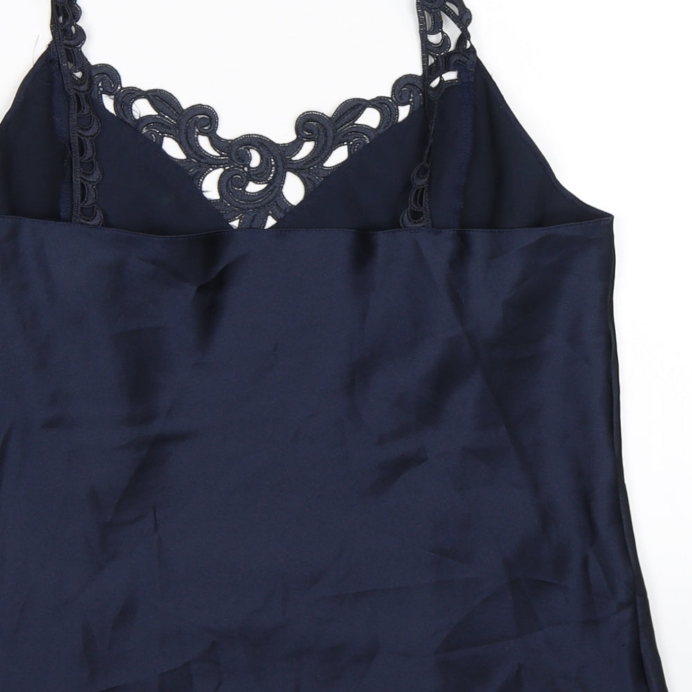 Marks and Spencer Womens Blue  Satin Top Pyjama Top Size 12