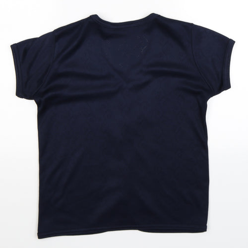 Jessica Reid Womens Blue  Knit Basic Button-Up Size M