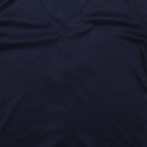 Jessica Reid Womens Blue  Knit Basic Button-Up Size M