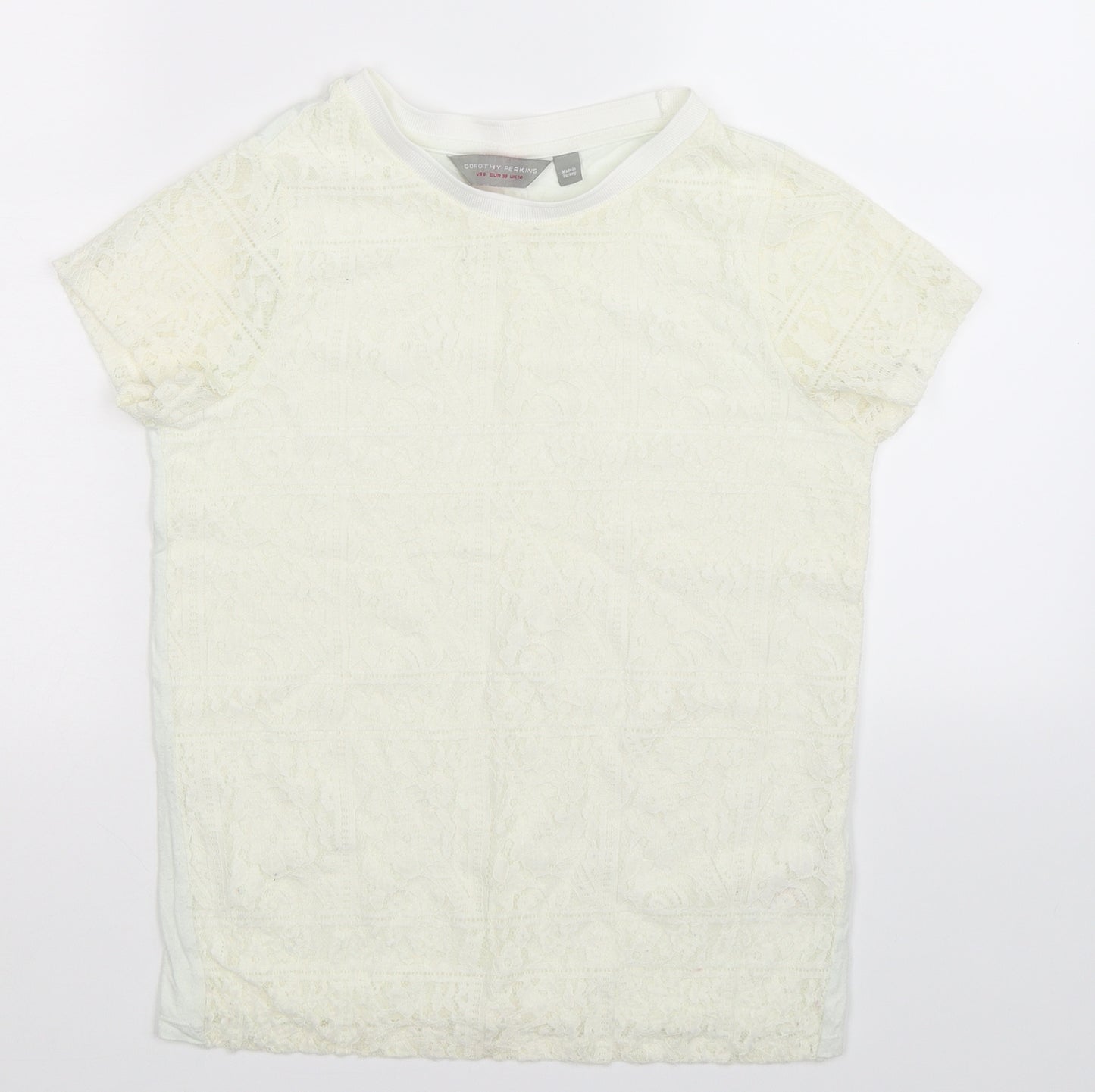 Dorothy Perkins Womens White   Basic T-Shirt Size 10