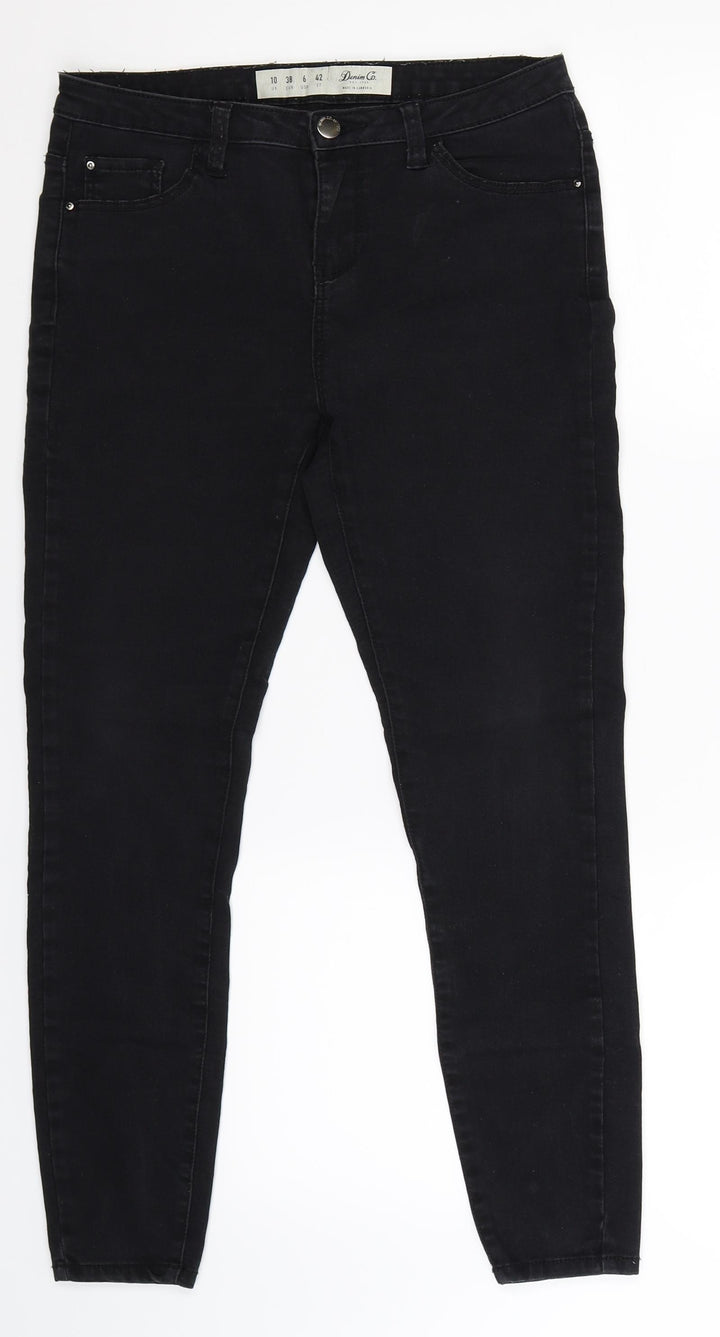 Denim Co Womens Black Denim Jegging Jeans Size 10 L25 in