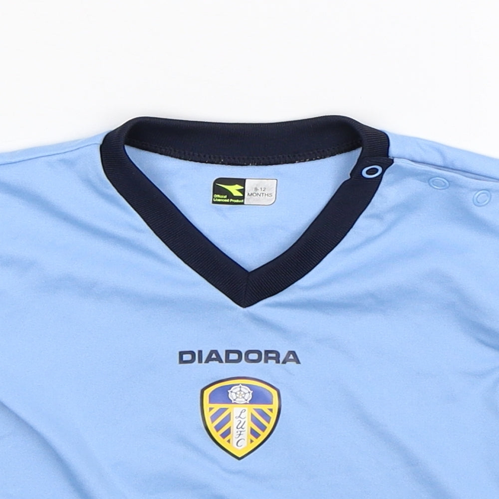 Diadora Boys Blue   Basic T-Shirt Size 9-12 Months  - Leeds United