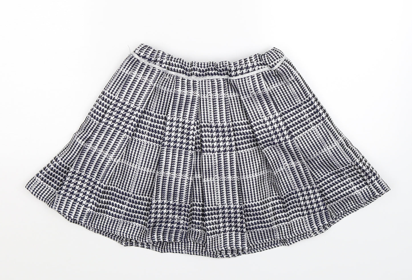 Monsoon Girls Silver Geometric  Pleated Skirt Size 7-8 Years