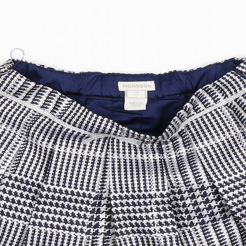 Monsoon Girls Silver Geometric  Pleated Skirt Size 7-8 Years
