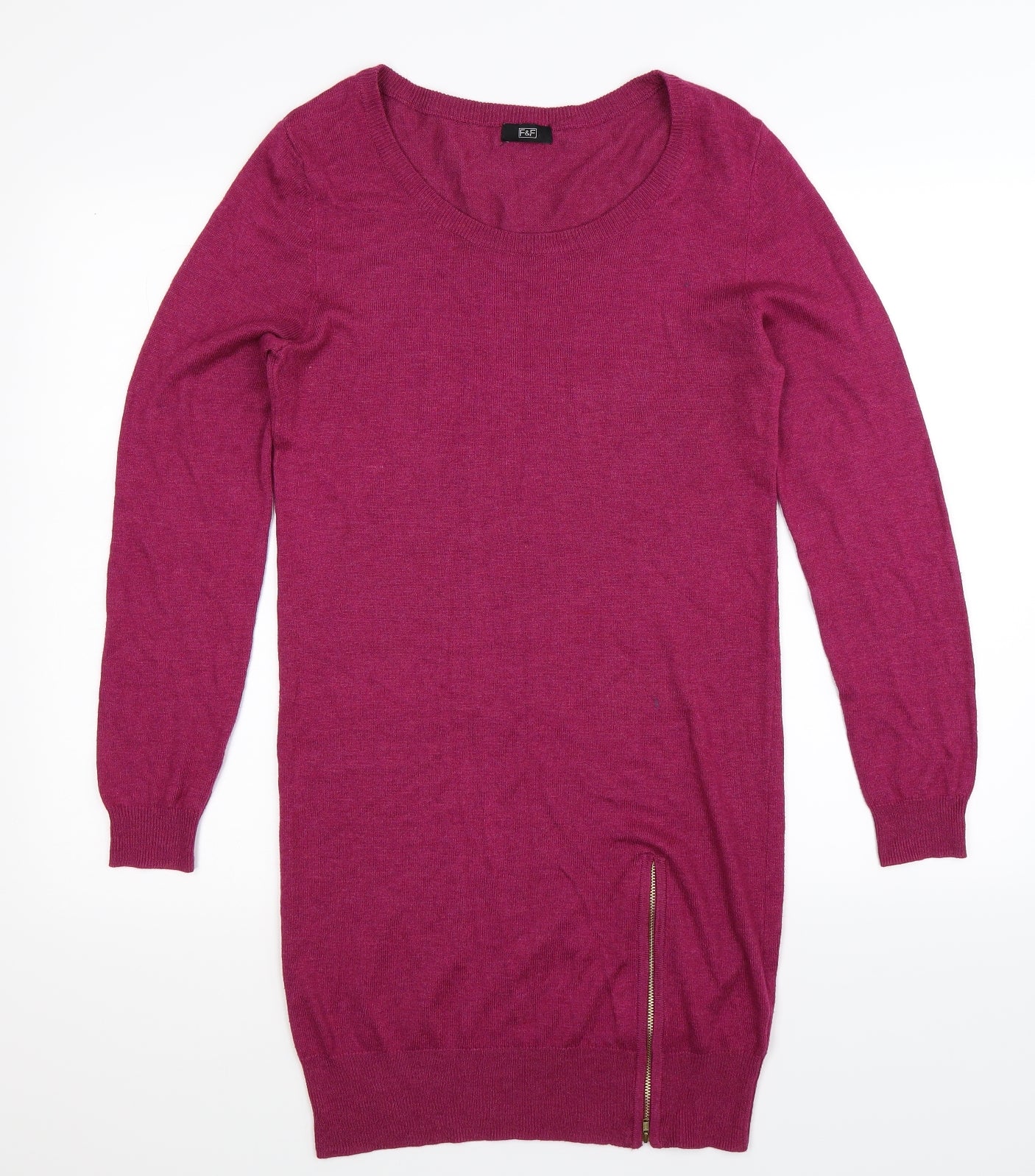 F&F Womens Pink  Knit Jumper Dress  Size 8