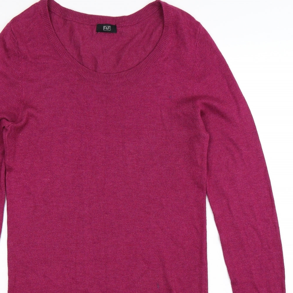 F&F Womens Pink  Knit Jumper Dress  Size 8
