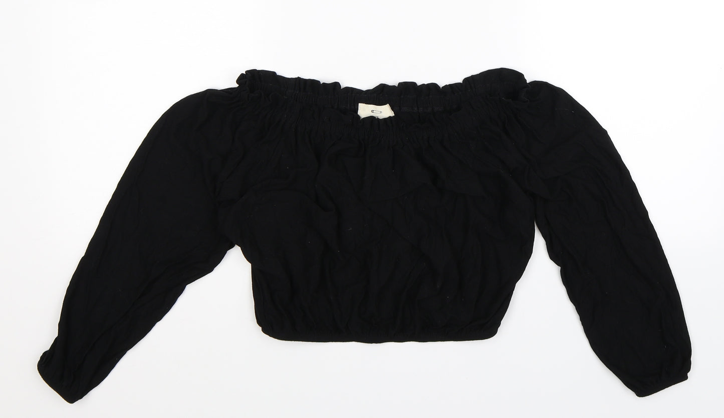 Pins & Needles Womens Black   Cropped Blouse Size XS