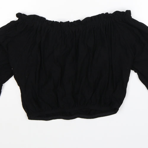 Pins & Needles Womens Black   Cropped Blouse Size XS