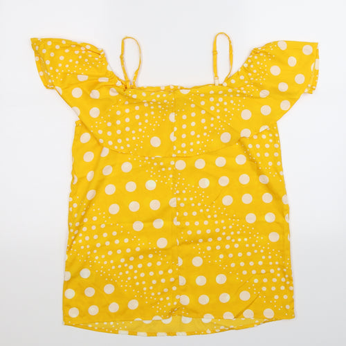 Pep&Co Womens Yellow Polka Dot  Basic Tank Size 8