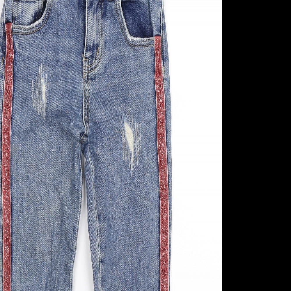Denim Co Girls Blue Striped Denim Skinny Jeans Size 7-8 Years