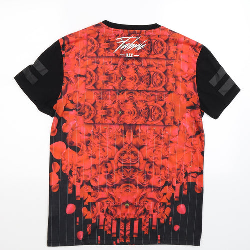 Fabric Mens Multicoloured Floral   T-Shirt Size M
