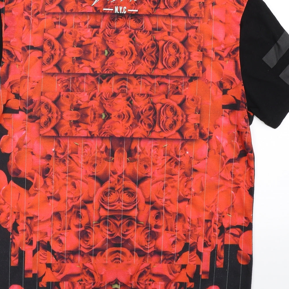Fabric Mens Multicoloured Floral   T-Shirt Size M