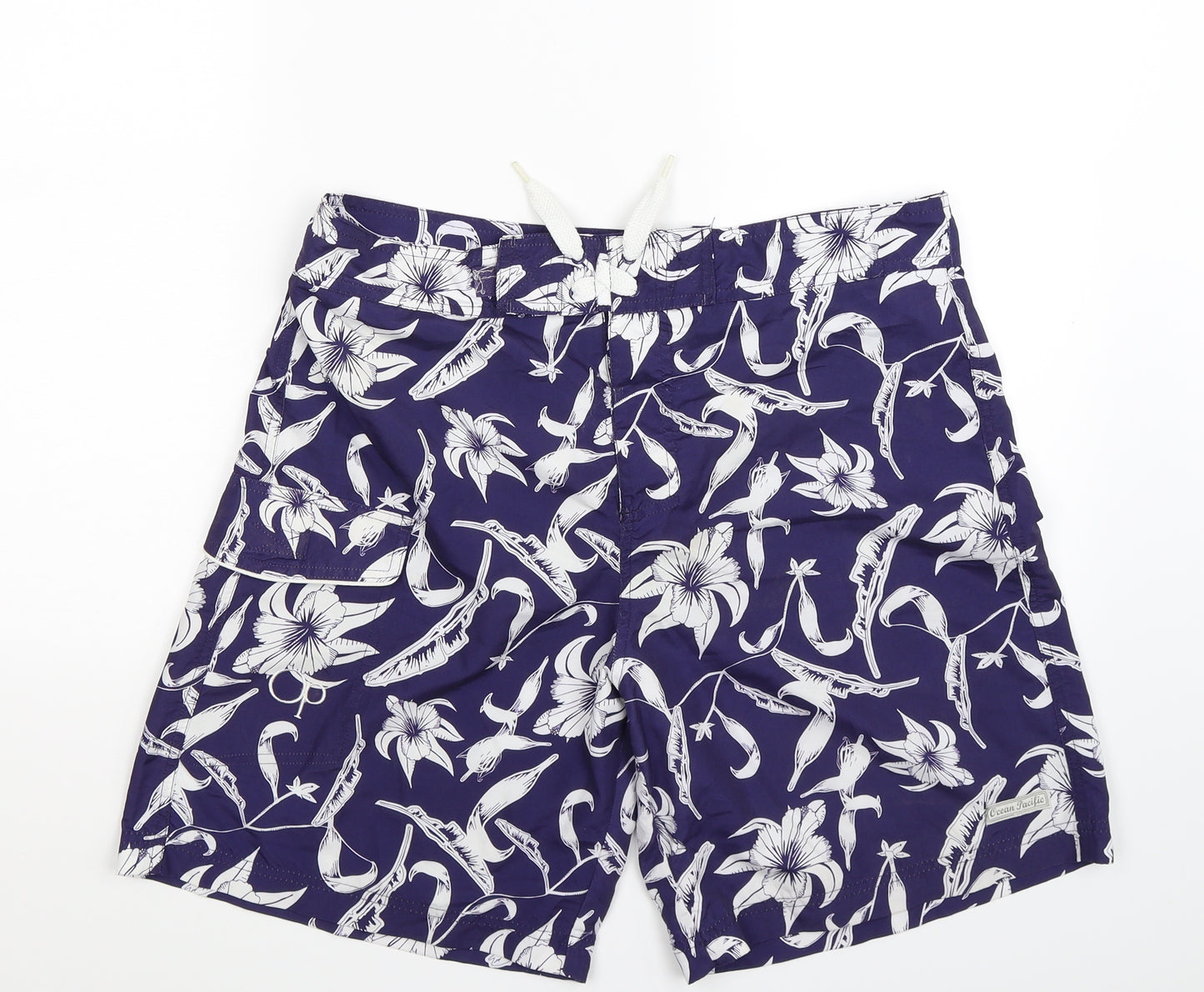 Ocean Pacific Mens Blue Floral  Bermuda Shorts Size M