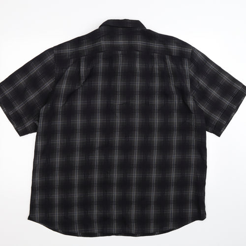 Marks and Spencer Mens Black Check   Button-Up Size 2XL