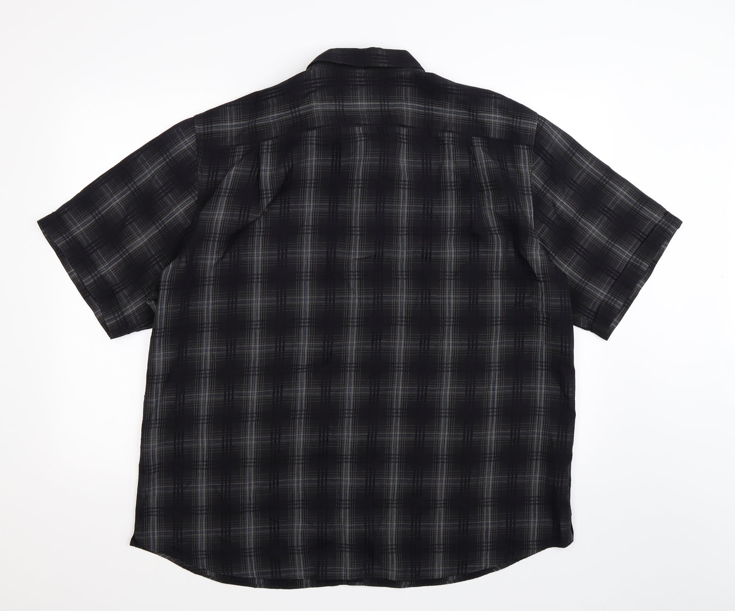 Marks and Spencer Mens Black Check   Button-Up Size 2XL