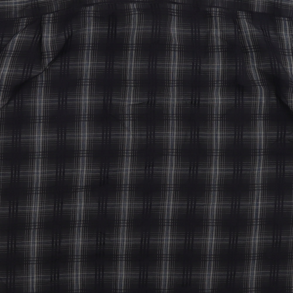 Marks and Spencer Mens Black Check   Button-Up Size 2XL