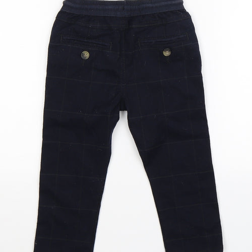 Matalan Boys Blue Check  Jogger Trousers Size 18-24 Months