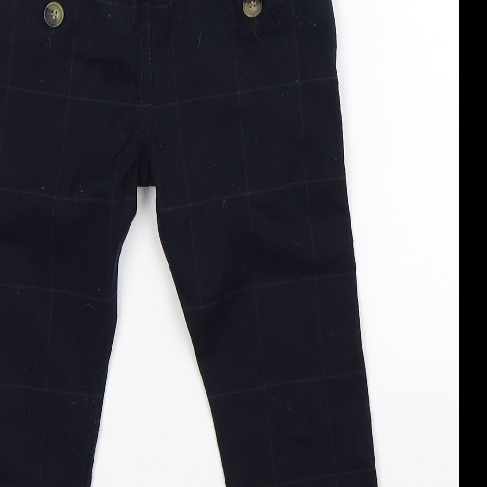 Matalan Boys Blue Check  Jogger Trousers Size 18-24 Months