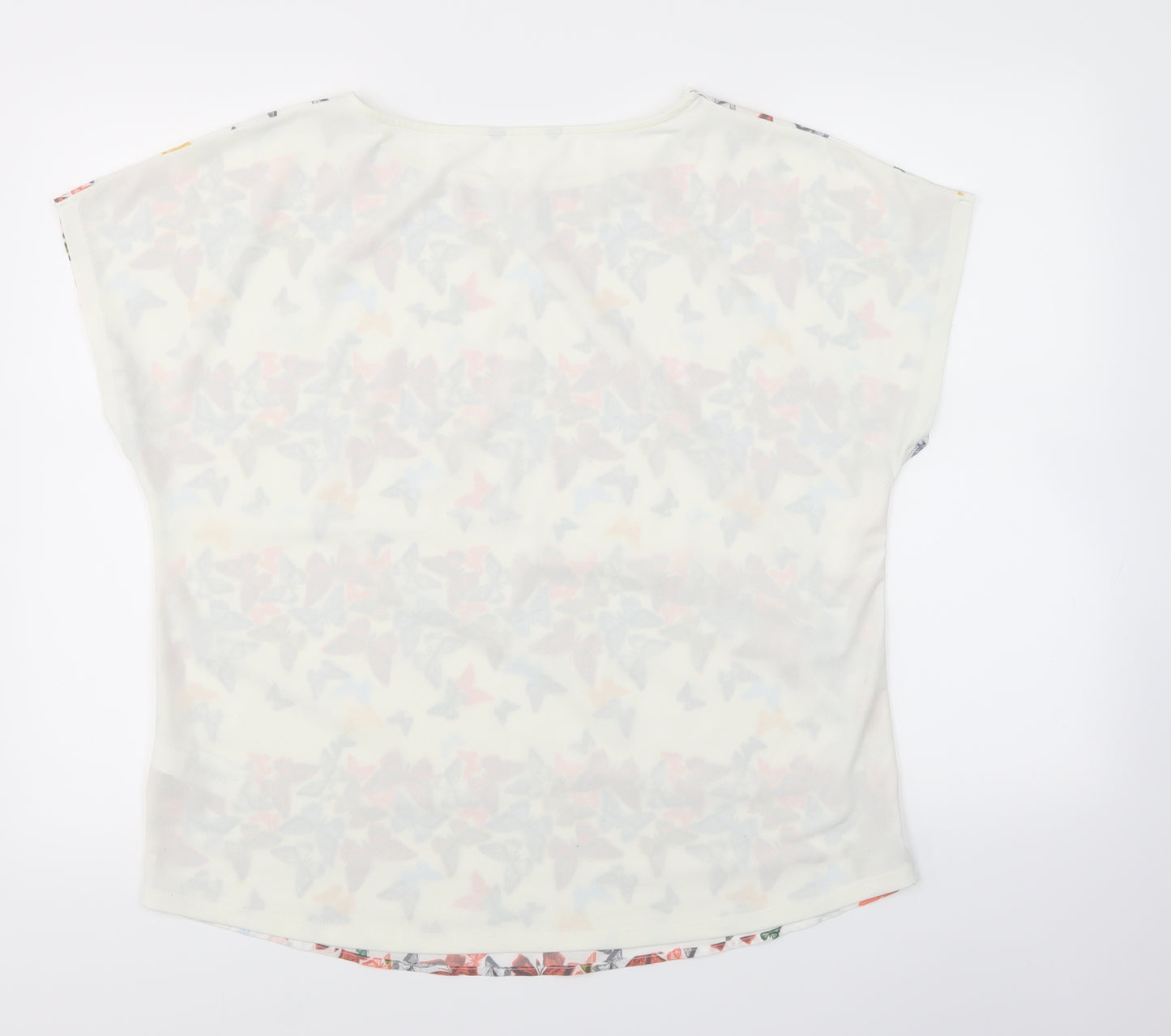NEXT Womens White Animal Print  Basic Blouse Size 16