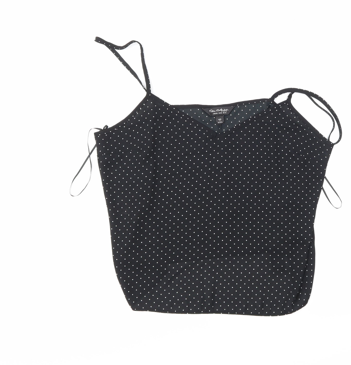Miss Selfridge Womens Black Polka Dot  Basic Blouse Size 14