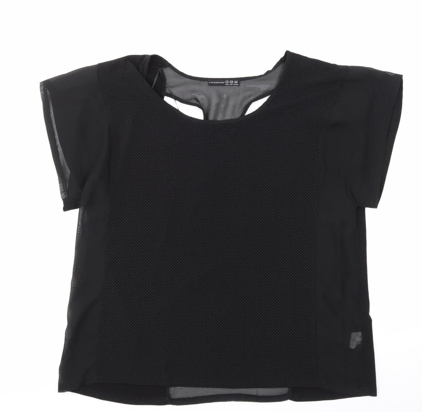 Atmosphere Womens Black Polka Dot  Basic Blouse Size 14