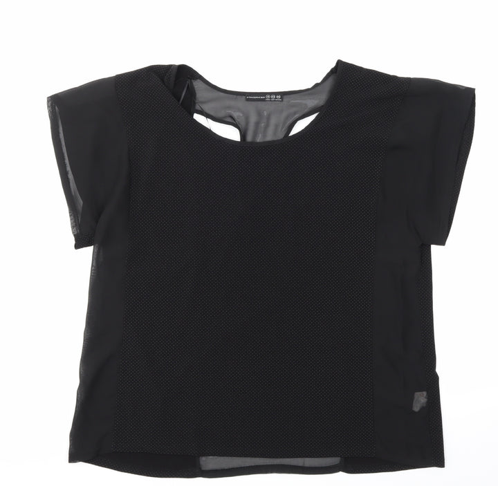 Atmosphere Womens Black Polka Dot  Basic Blouse Size 14