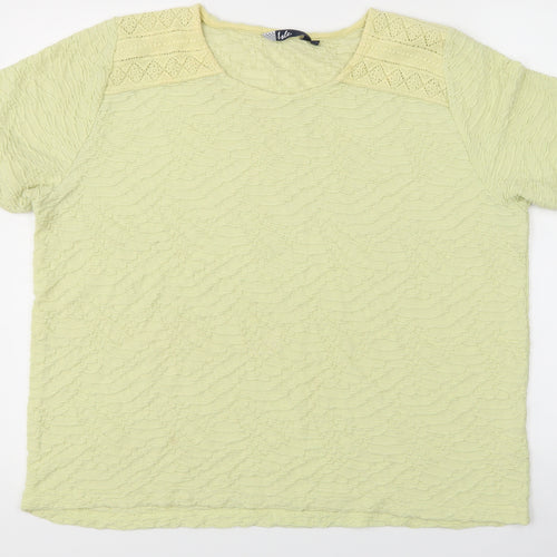 Isle Womens Yellow   Basic Blouse Size 22