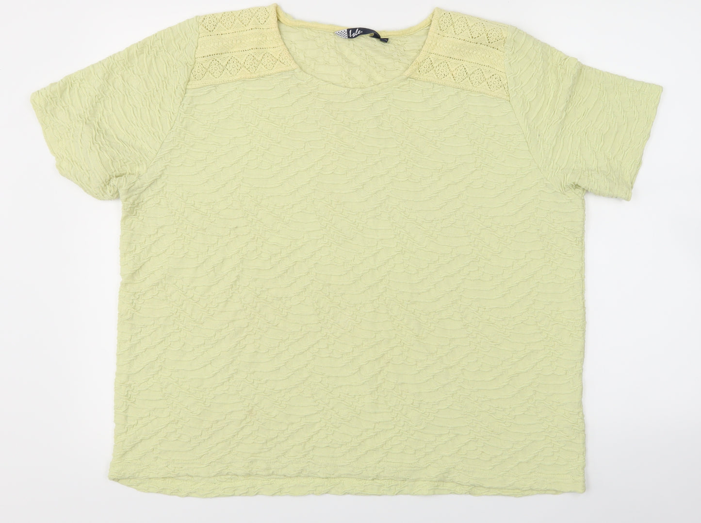 Isle Womens Yellow   Basic Blouse Size 22