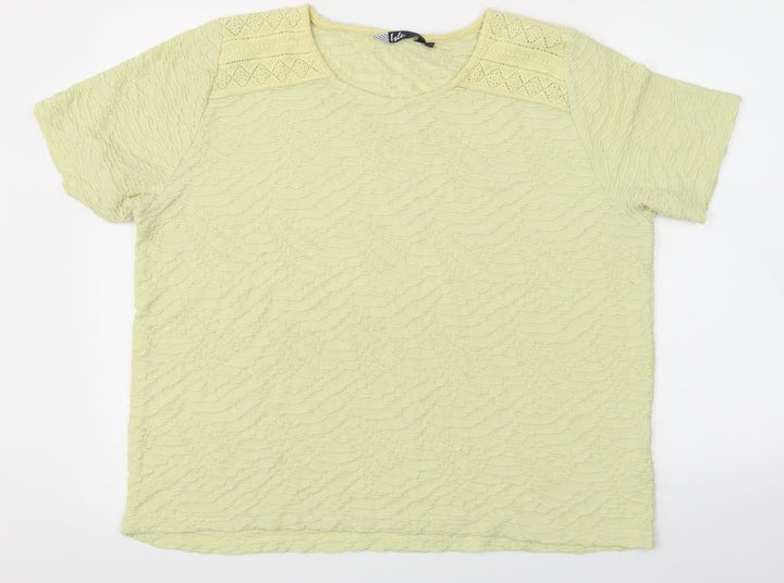Isle Womens Yellow   Basic Blouse Size 22