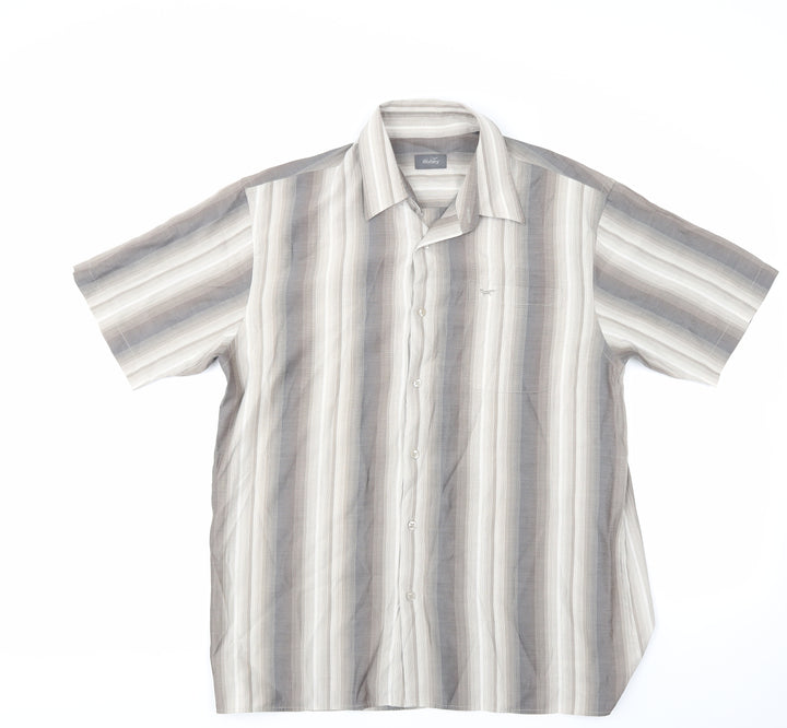 Wolsey Mens Multicoloured Striped Button-Up Size L