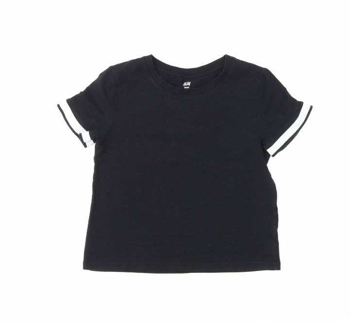H&M Boys Black   Basic T-Shirt Size 11-12 Years