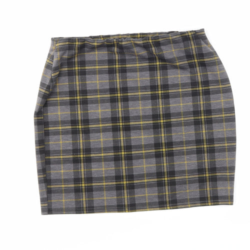 New Look Womens Green Check  Mini Skirt Size 12