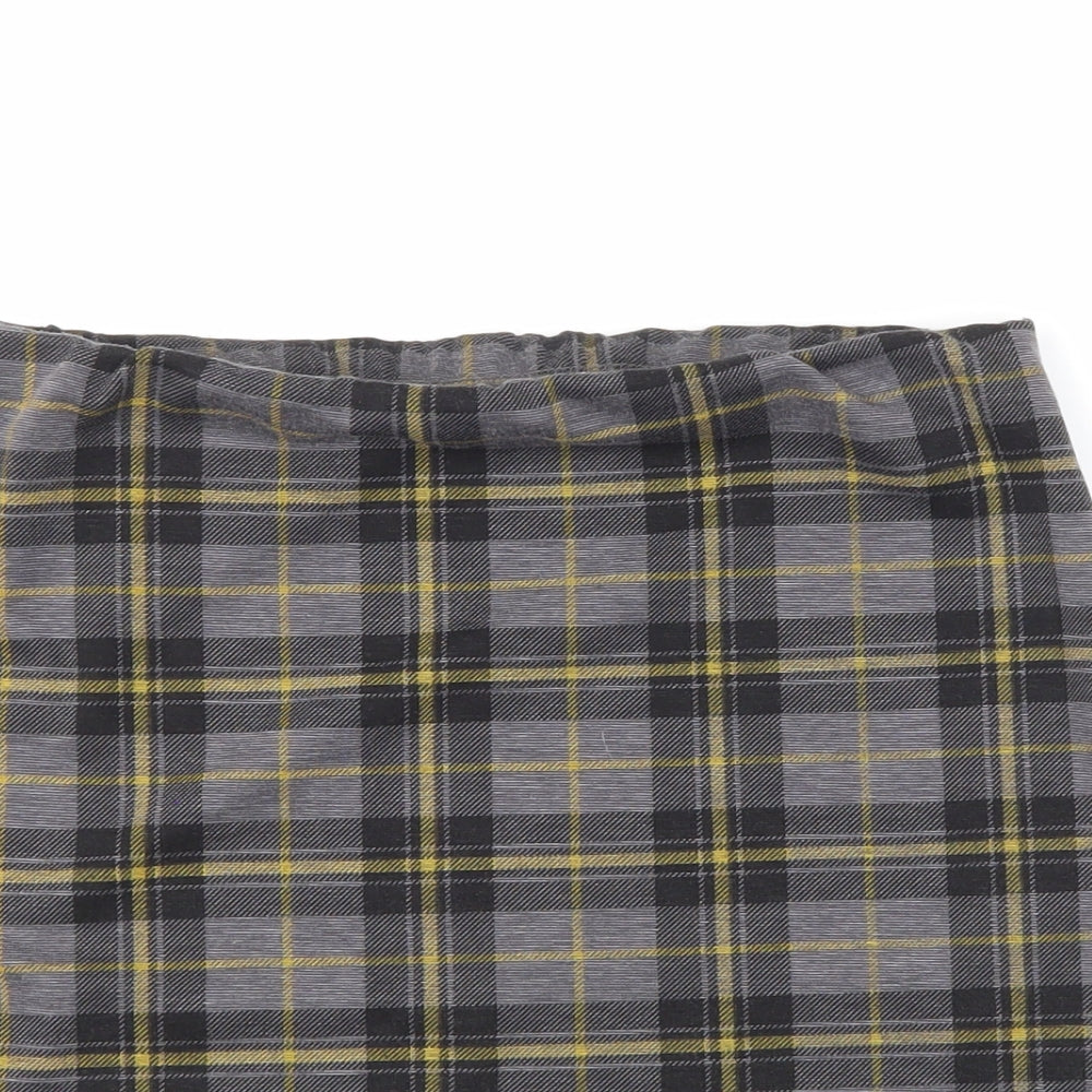 New Look Womens Green Check  Mini Skirt Size 12