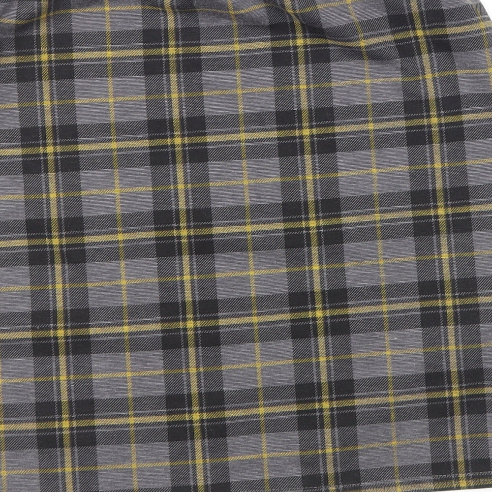 New Look Womens Green Check  Mini Skirt Size 12