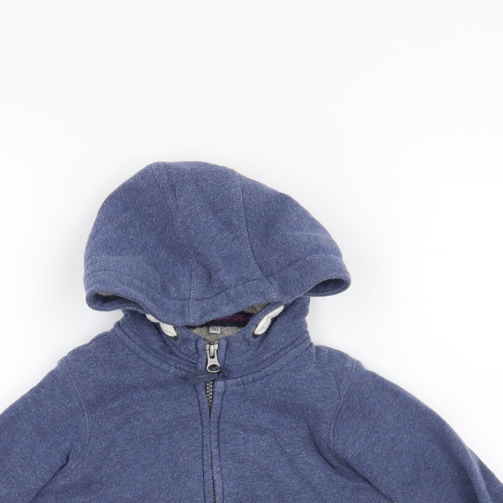 M&S Boys Blue   Full Zip Hoodie Size 2-3 Years