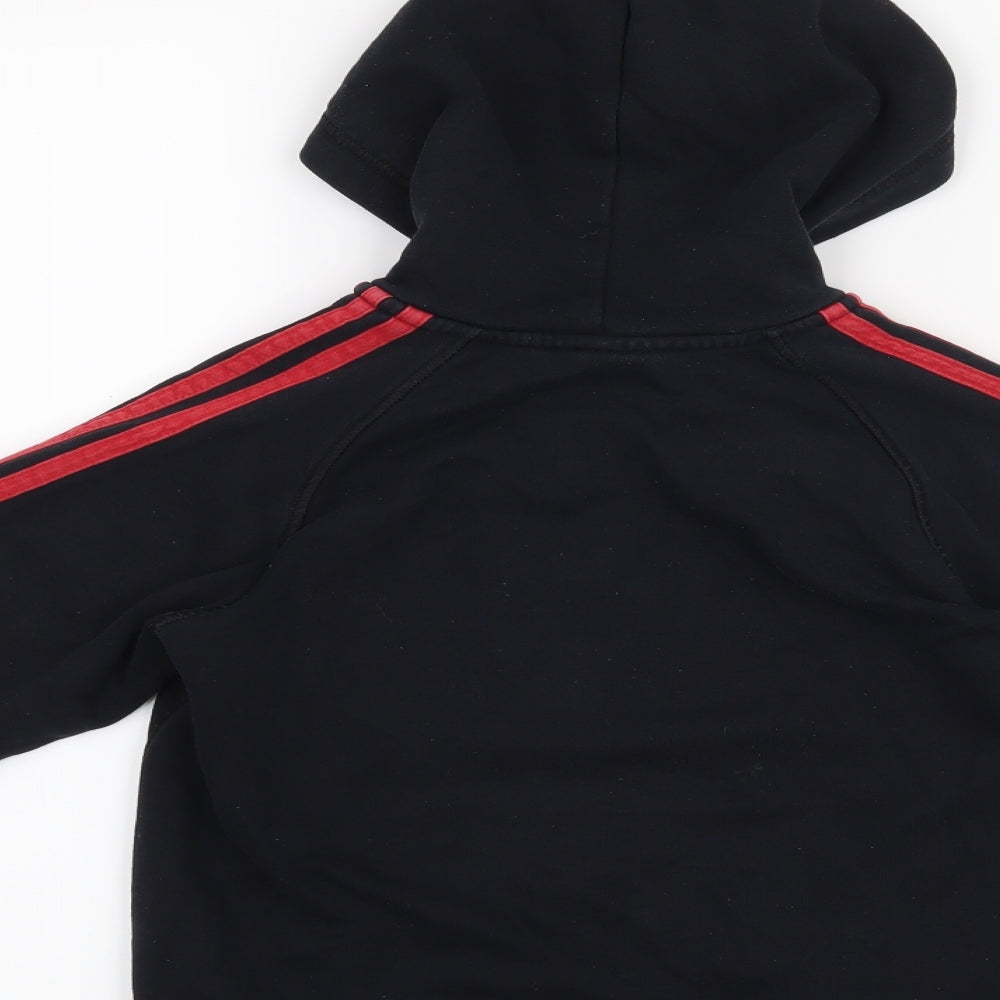 adidas Boys Black   Full Zip Hoodie Size 7-8 Years