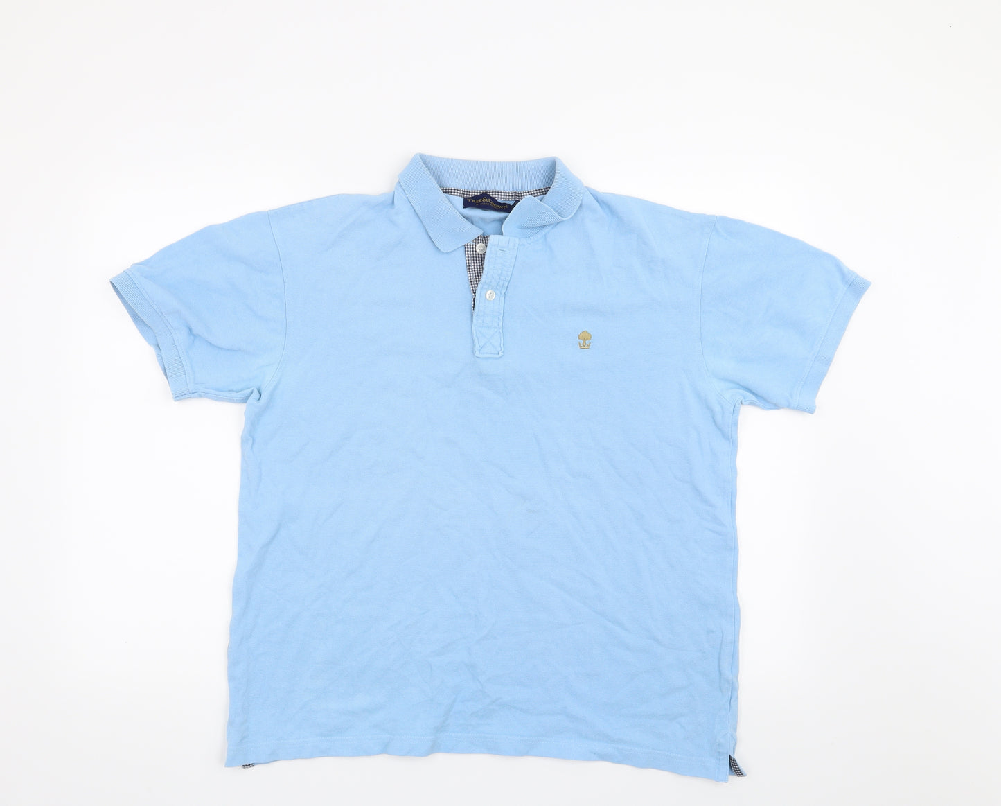 Tree & Crown Mens Blue    Polo Size M