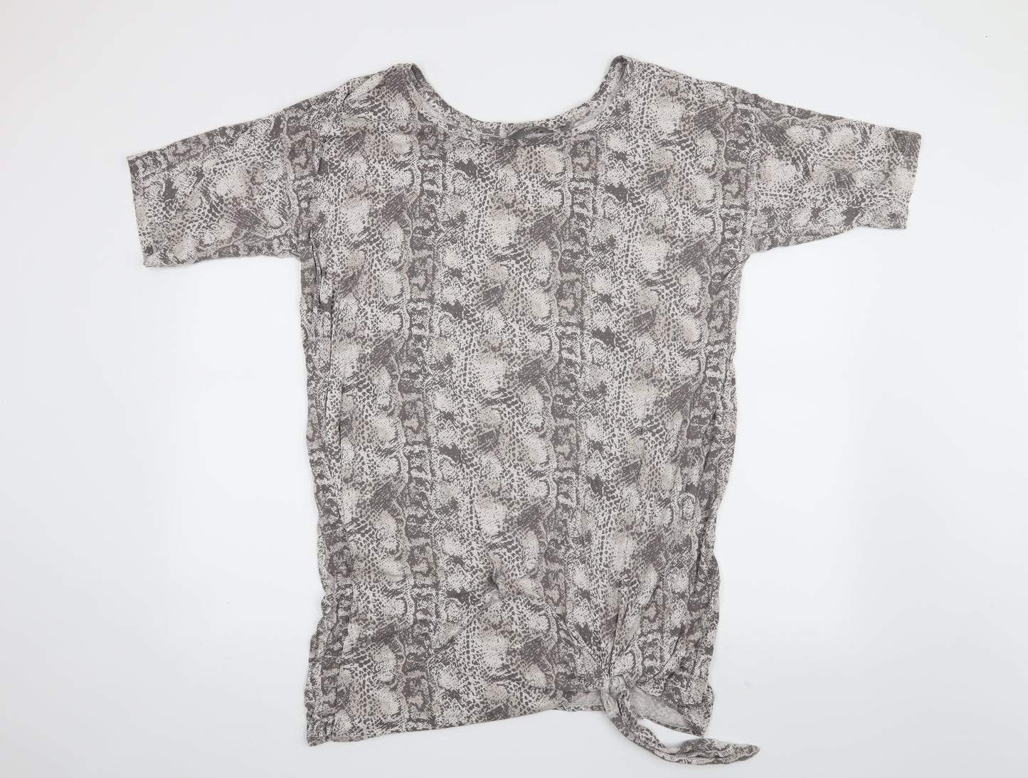 NEXT Womens Beige Animal Print  Basic T-Shirt Size 18