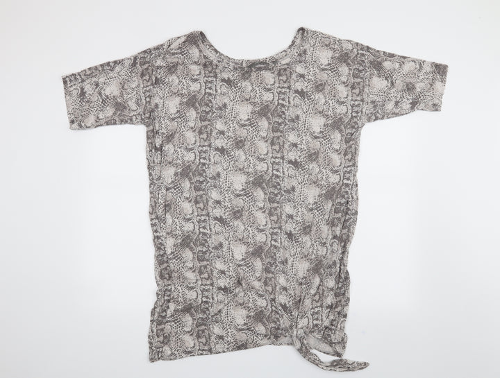 NEXT Womens Beige Animal Print  Basic T-Shirt Size 18